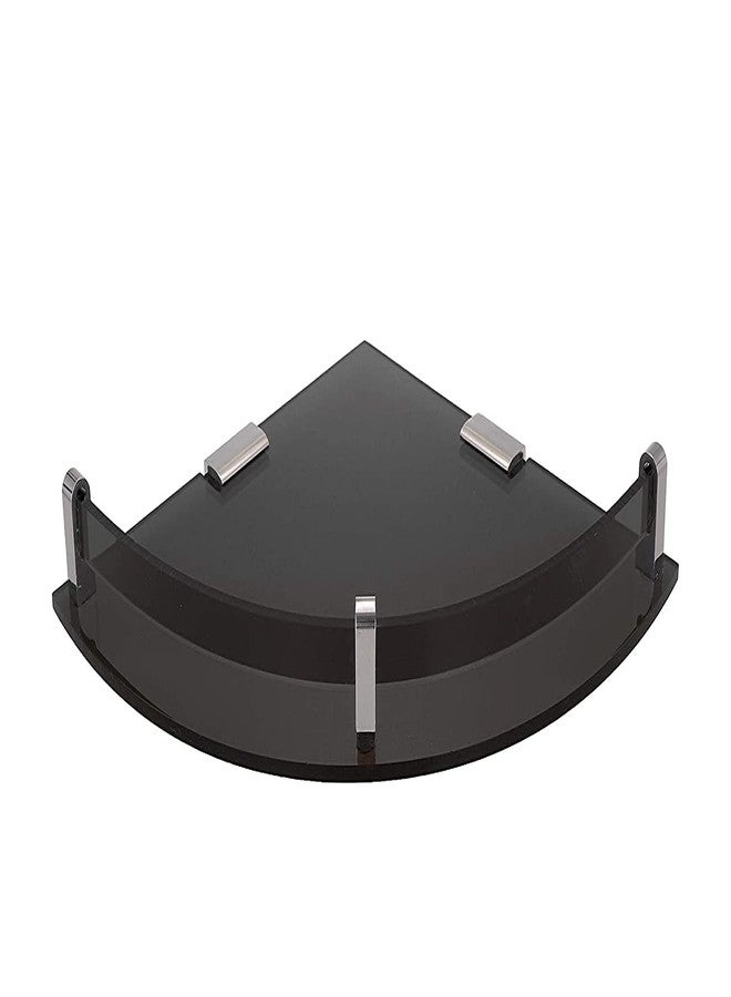 QUISTAL 10x10 Inch Acrylic Wall Mount Multipurpose Modern Corner Shelf for Bathroom, Kitchen, Bedroom (Pack of 1, Black) - Image 2